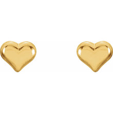 Load image into Gallery viewer, 14k Gold Puffy Heart Earrings
