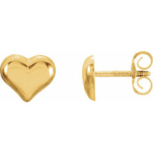 Load image into Gallery viewer, 14k Gold Puffy Heart Earrings
