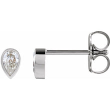 Load image into Gallery viewer, Pear Diamond Bezel Studs (Natural)
