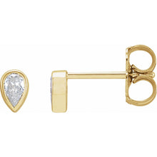 Load image into Gallery viewer, Pear Diamond Bezel Studs (Natural)
