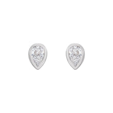 Load image into Gallery viewer, Pear Diamond Bezel Studs (Natural)
