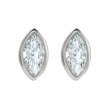 Load image into Gallery viewer, Marquise Diamond Bezel Studs (Natural)
