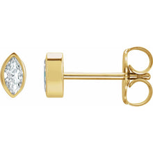 Load image into Gallery viewer, Marquise Diamond Bezel Studs (Natural)
