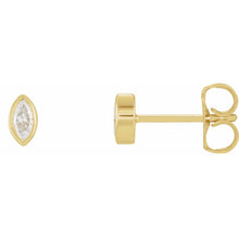 Load image into Gallery viewer, Marquise Diamond Bezel Studs (Natural)
