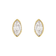 Load image into Gallery viewer, Marquise Diamond Bezel Studs (Natural)
