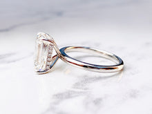 Load image into Gallery viewer, Emerald Cut Solitaire with Hidden Diamond Halo
