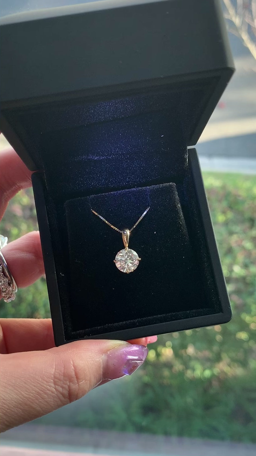 Classic Diamond Drop Pendant Necklace