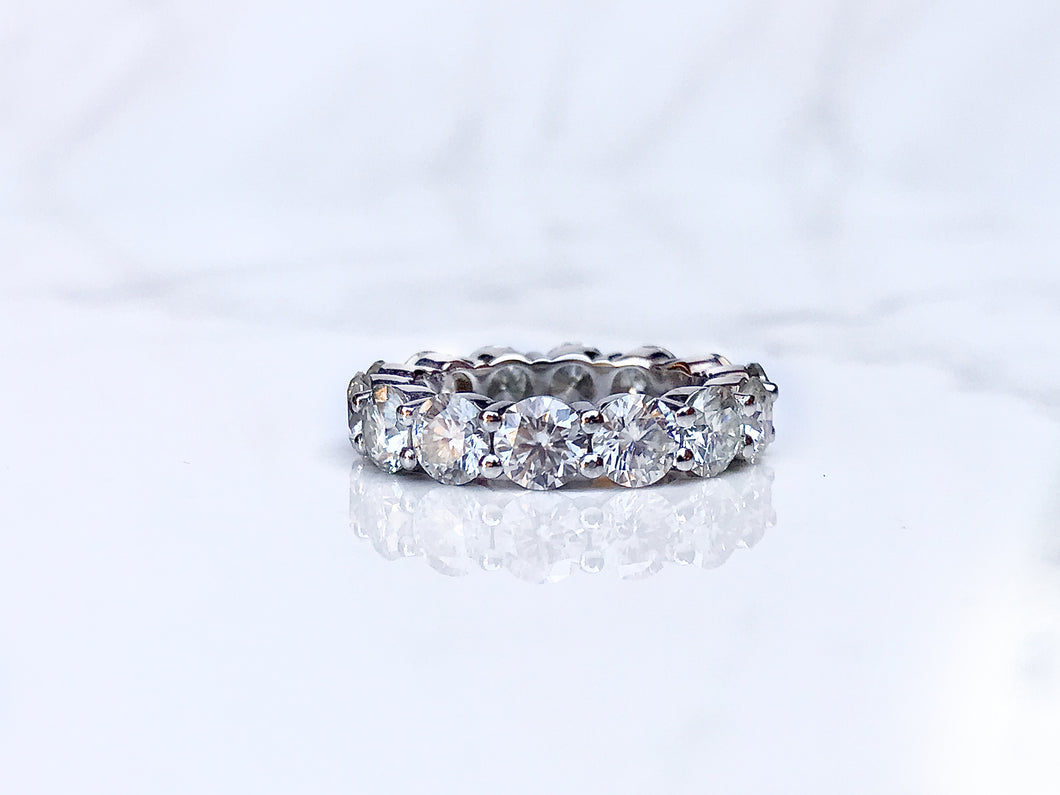 Size 5 Only- Full Moissanite Eternity Band 4.5 mm wide