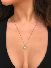 Load image into Gallery viewer, Classic Drop Pendant- 8mm Moissanite 14k Yellow Gold with 20&quot; Chain
