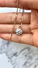 Load image into Gallery viewer, Classic Drop Pendant- 8mm Moissanite 14k Yellow Gold with 20&quot; Chain
