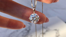 Load image into Gallery viewer, Classic Drop Pendant- 8mm Moissanite 14k Yellow Gold with 20&quot; Chain
