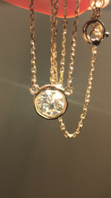 Load image into Gallery viewer, Diamond Bezel Pendant 14k Solid Gold (0.60 ct), 7.8mm wide, 18&quot; chain
