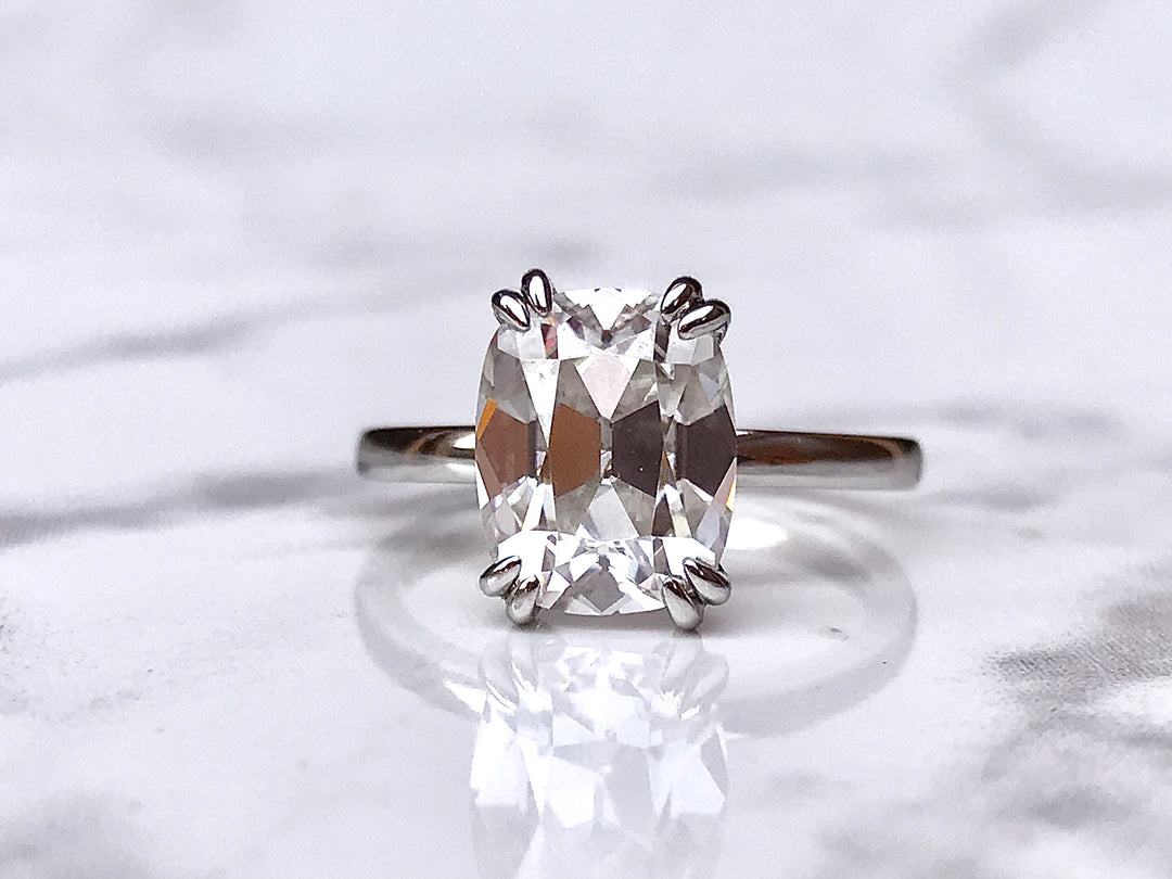 Miranda- Double Prong Cushion Solitaire