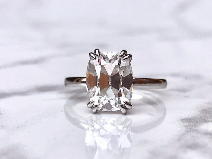 Miranda- Double Prong Cushion Solitaire